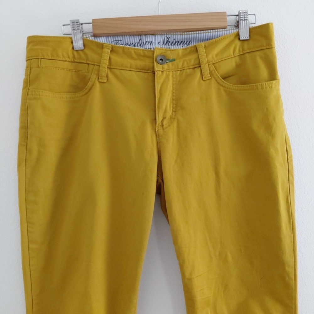 Tommy Hilfiger FREEDOM SKINNY Jeans Size 8 Pants Mustard Yellow Chino Retro Fall - Picture 2 of 10
